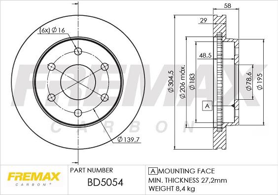 FREMAX BD-5054 - Гальмівний диск autocars.com.ua