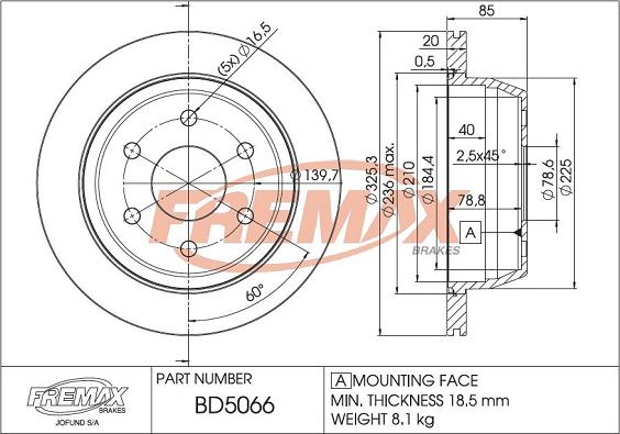 FREMAX BD-5066 - Гальмівний диск autocars.com.ua