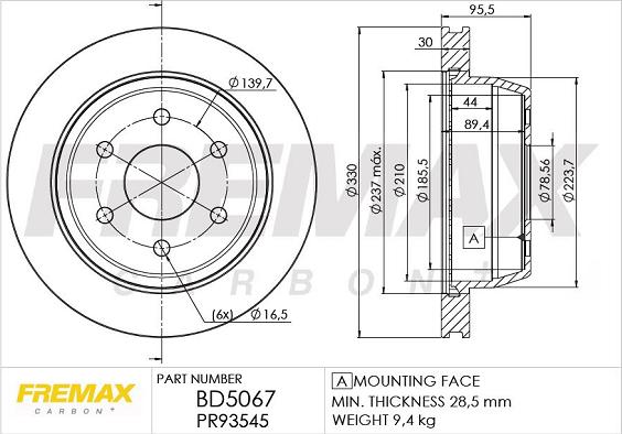 FREMAX BD-5067 - Гальмівний диск autocars.com.ua