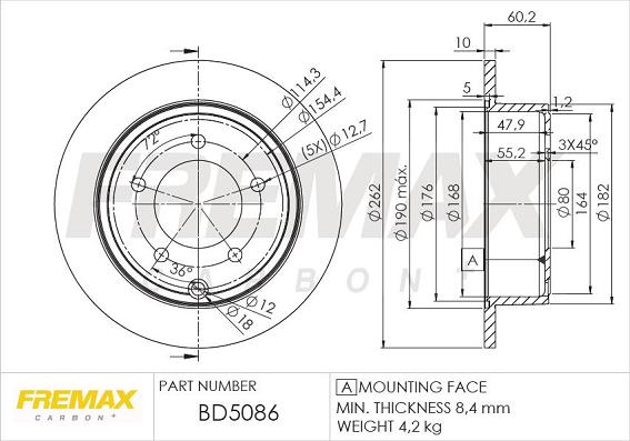 FREMAX BD-5086 - Тормозной диск avtokuzovplus.com.ua
