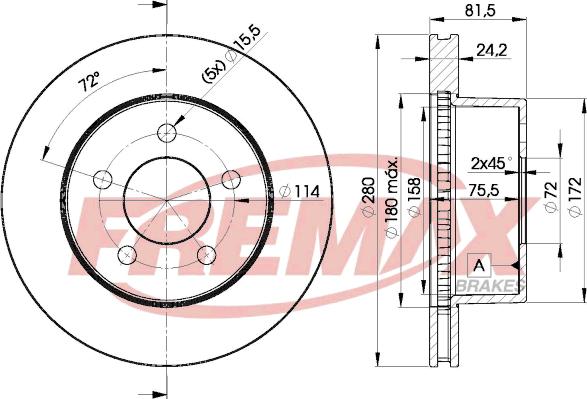 FREMAX BD-5115 - Гальмівний диск autocars.com.ua