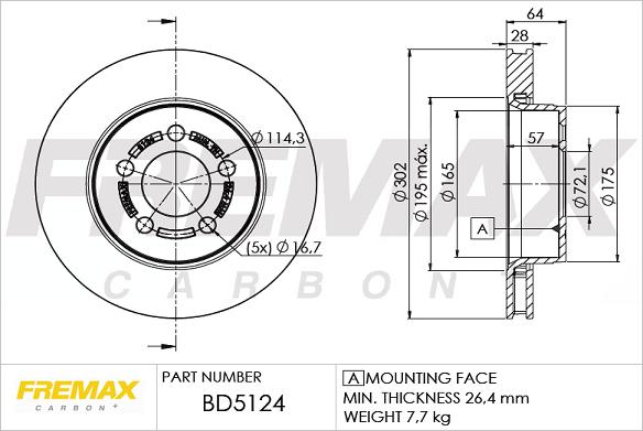 FREMAX BD-5124 - Тормозной диск avtokuzovplus.com.ua