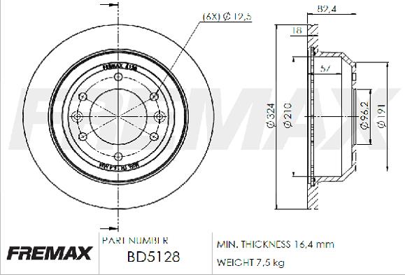 FREMAX BD-5128 - Тормозной диск avtokuzovplus.com.ua