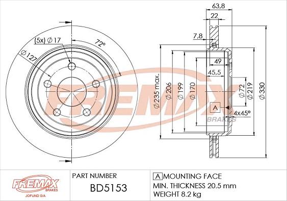 FREMAX BD-5153 - Гальмівний диск autocars.com.ua