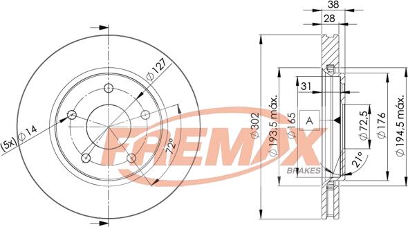 FREMAX BD-5170 - Тормозной диск avtokuzovplus.com.ua