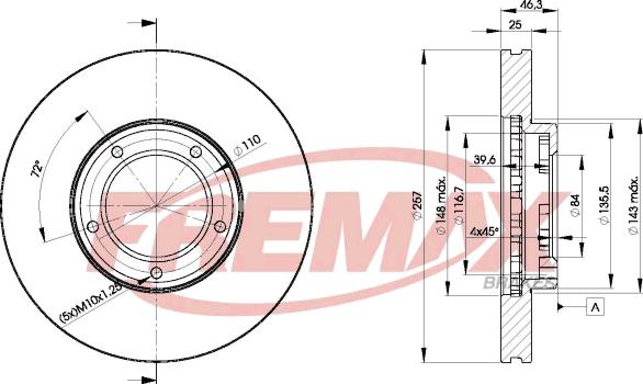 FREMAX BD-5180 - Гальмівний диск autocars.com.ua