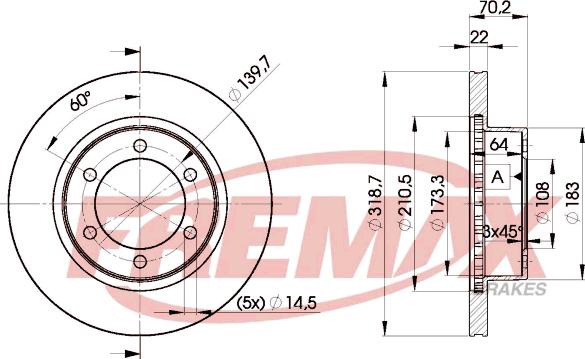 FREMAX BD-5210 - Тормозной диск avtokuzovplus.com.ua