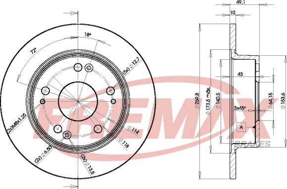 FREMAX BD-5252 - Тормозной диск avtokuzovplus.com.ua