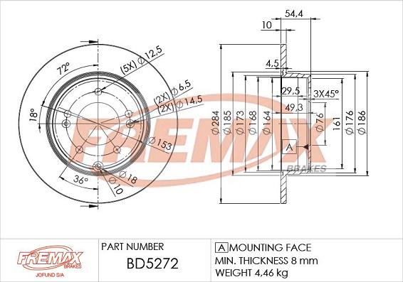 FREMAX BD-5272 - Гальмівний диск autocars.com.ua