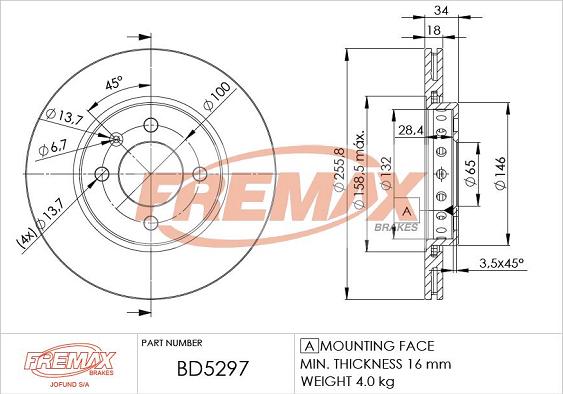 FREMAX BD-5297 - Гальмівний диск autocars.com.ua