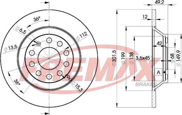 FREMAX BD-5313 - Тормозной диск avtokuzovplus.com.ua