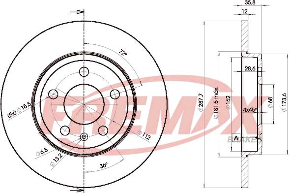 FREMAX BD-5316 - Тормозной диск avtokuzovplus.com.ua