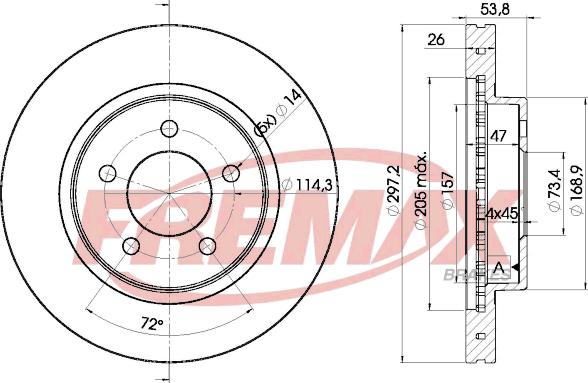 FREMAX BD-5386 - Тормозной диск avtokuzovplus.com.ua