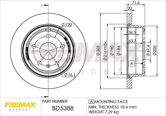 FREMAX BD-5388 - Гальмівний диск autocars.com.ua