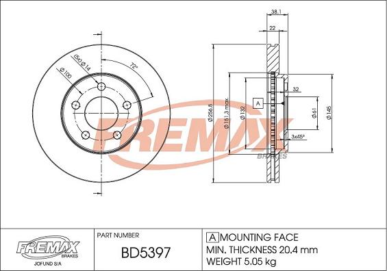 FREMAX BD-5397 - Гальмівний диск autocars.com.ua