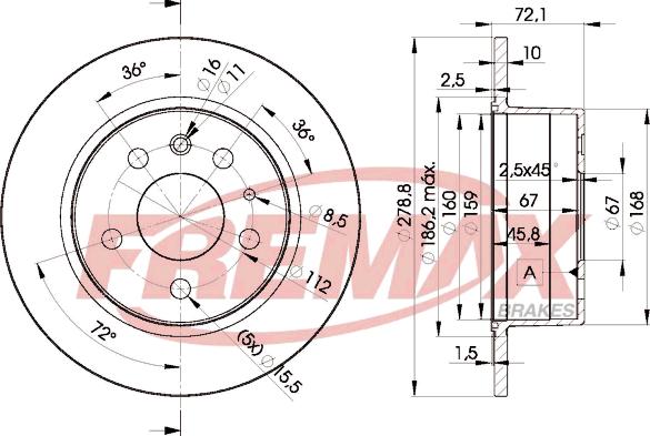 FREMAX BD-5500 - Тормозной диск avtokuzovplus.com.ua