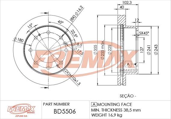 FREMAX BD-5506 - Гальмівний диск autocars.com.ua