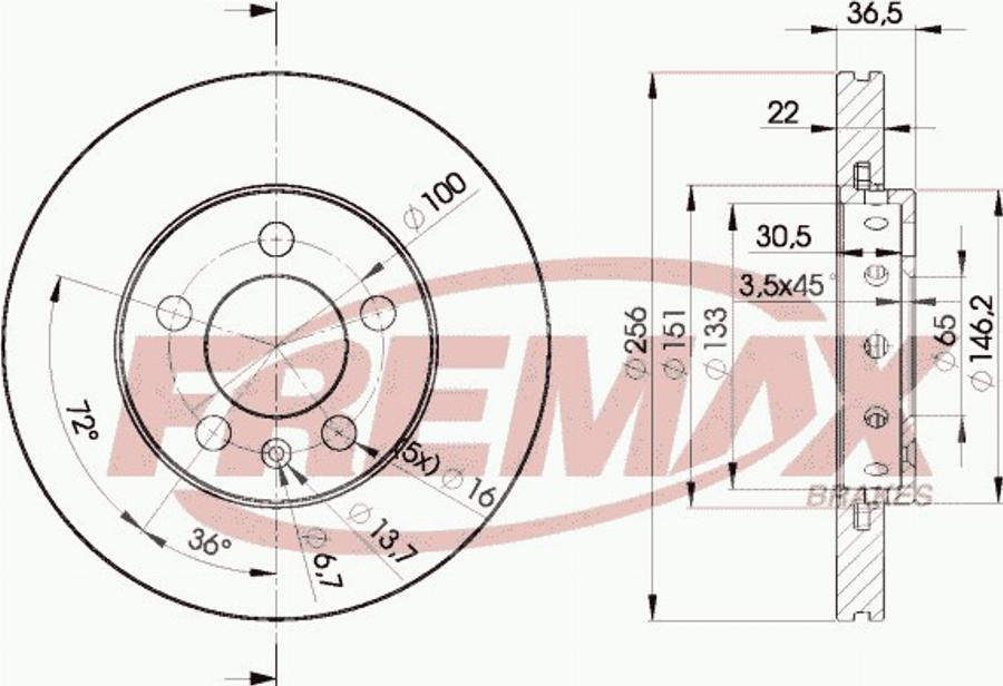 FREMAX BD-5602E - Гальмівний диск autocars.com.ua