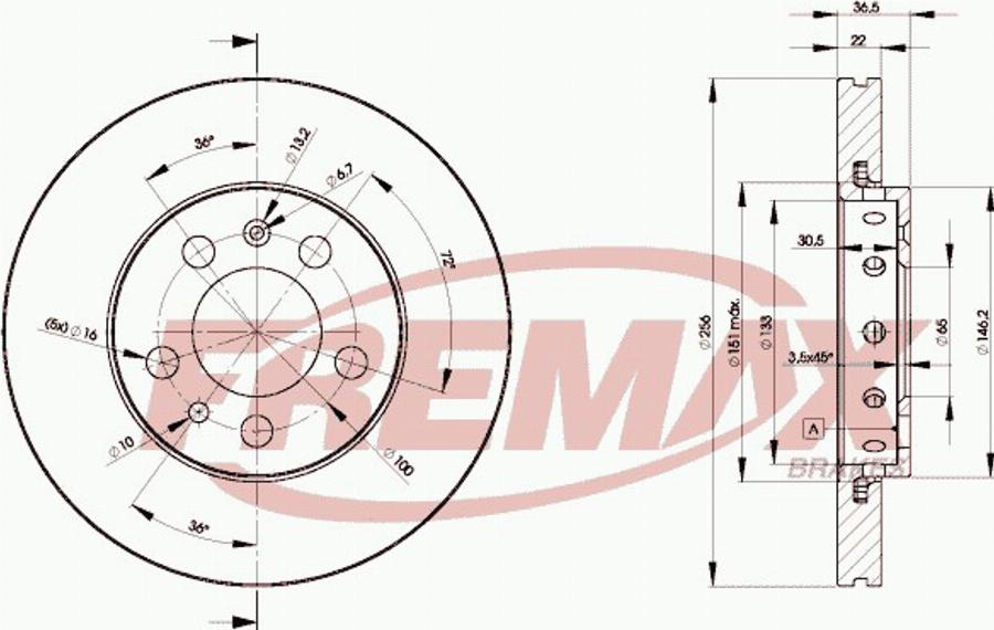 FREMAX BD-5617 - Гальмівний диск autocars.com.ua