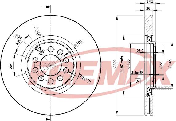 FREMAX BD-5620 - Тормозной диск avtokuzovplus.com.ua