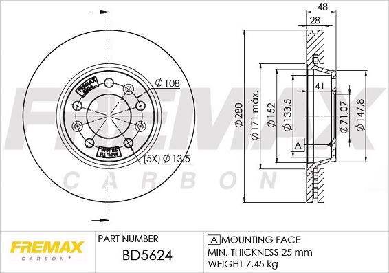 FREMAX BD-5624 - Гальмівний диск autocars.com.ua