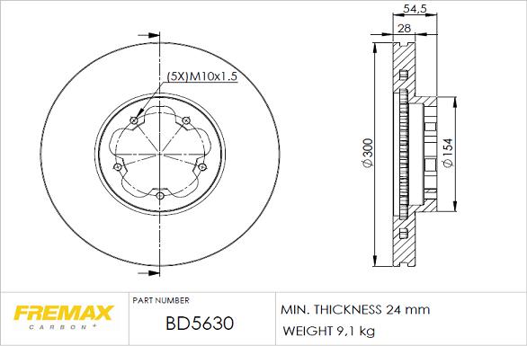 FREMAX BD-5630 - Гальмівний диск autocars.com.ua