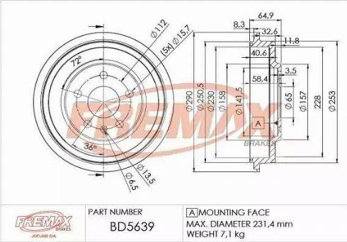 FREMAX BD-5639 - Тормозной барабан avtokuzovplus.com.ua