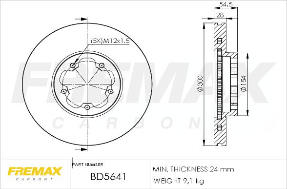 FREMAX BD-5641 - Гальмівний диск autocars.com.ua