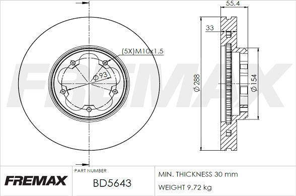 FREMAX BD-5643 - Тормозной диск avtokuzovplus.com.ua