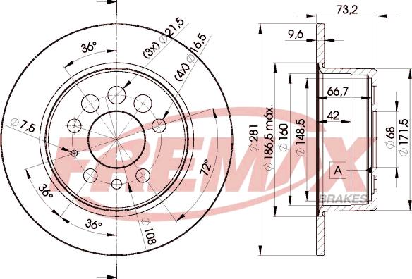 FREMAX BD-5782 - Тормозной диск avtokuzovplus.com.ua