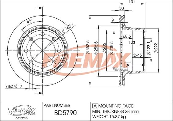 FREMAX BD-5790 - Гальмівний диск autocars.com.ua