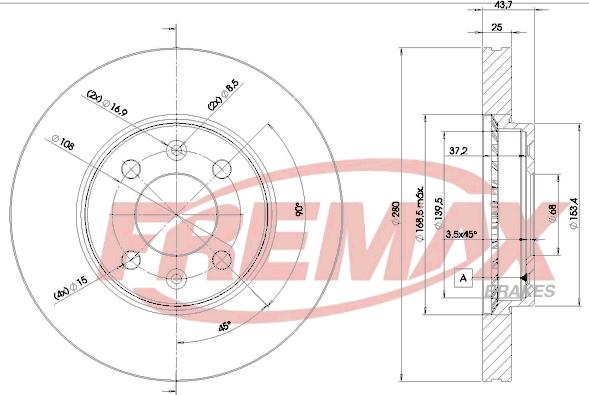 FREMAX BD-5890 - Тормозной диск avtokuzovplus.com.ua