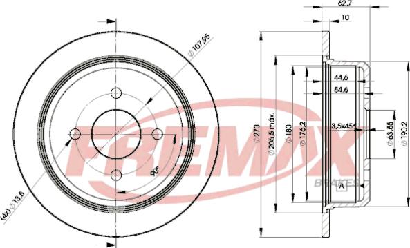 FREMAX BD-5951 - Тормозной диск avtokuzovplus.com.ua