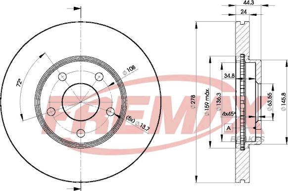 FREMAX BD-5980 - Тормозной диск avtokuzovplus.com.ua