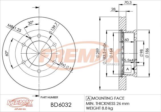 FREMAX BD-6032 - Тормозной диск avtokuzovplus.com.ua