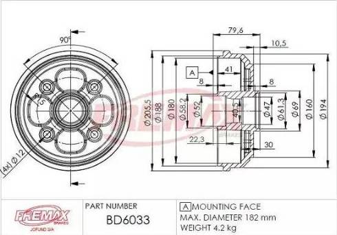 FREMAX BD-6033 - Гальмівний барабан autocars.com.ua