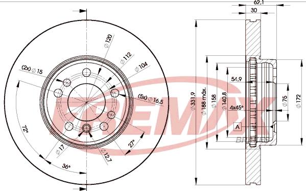 FREMAX BD-6045 - Гальмівний диск autocars.com.ua