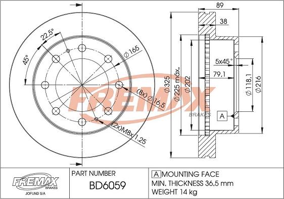 FREMAX BD-6059 - Гальмівний диск autocars.com.ua