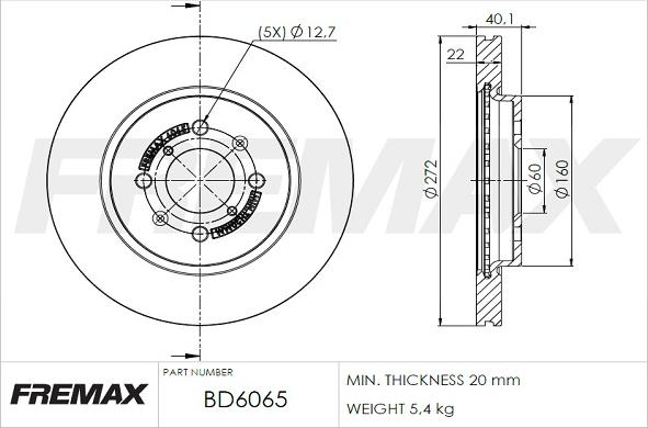 FREMAX BD-6065 - Гальмівний диск autocars.com.ua