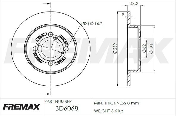 FREMAX BD-6068 - Тормозной диск autodnr.net
