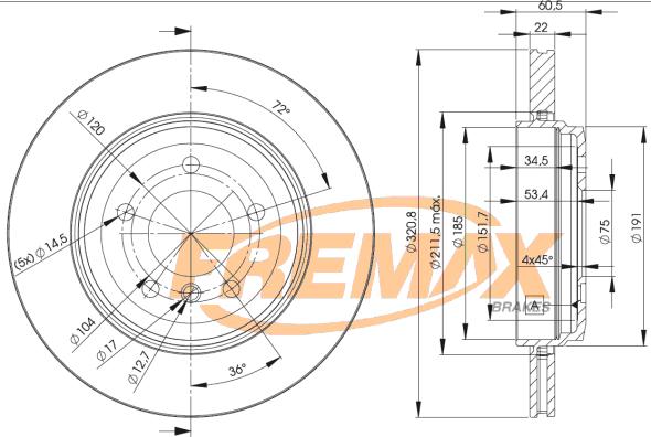 FREMAX BD-6074 - Гальмівний диск autocars.com.ua