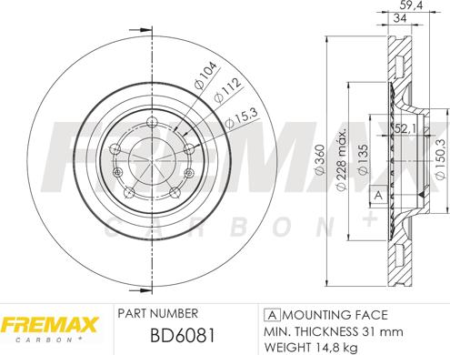 FREMAX BD-6081 - Тормозной диск avtokuzovplus.com.ua