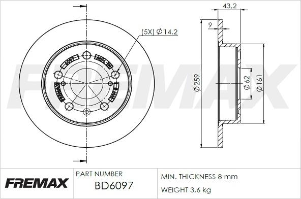 FREMAX BD-6097 - Гальмівний диск autocars.com.ua