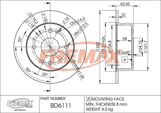 FREMAX BD-6111 - Тормозной диск avtokuzovplus.com.ua