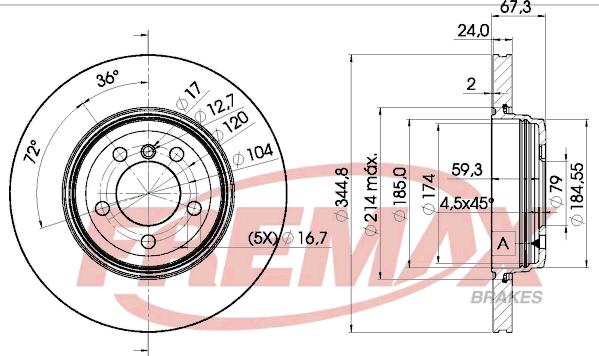 FREMAX BD-6129 - Тормозной диск avtokuzovplus.com.ua