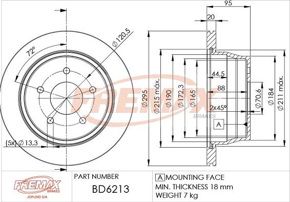 FREMAX BD-6213 - Гальмівний диск autocars.com.ua