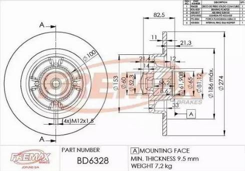 FREMAX BD-6328 - Тормозной диск avtokuzovplus.com.ua