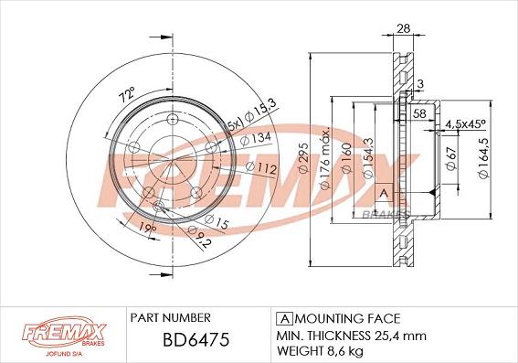 FREMAX BD-6475 - Гальмівний диск autocars.com.ua