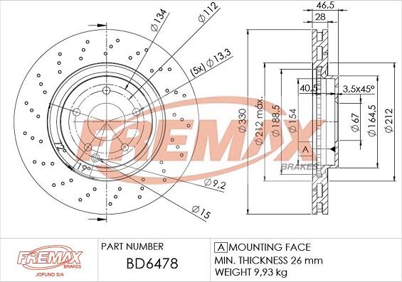 FREMAX BD-6478 - Гальмівний диск autocars.com.ua