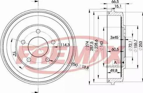 FREMAX BD-6544 - Гальмівний барабан autocars.com.ua